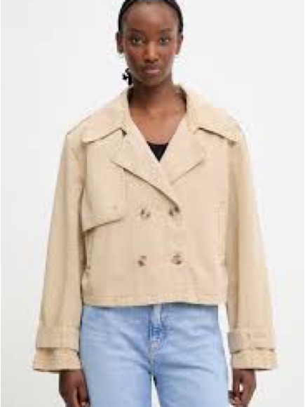 Universal Thread Cream Double-Breasted Trench Jacket